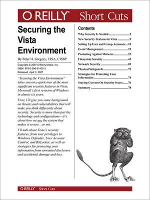 cover image of Securing the Vista Environment